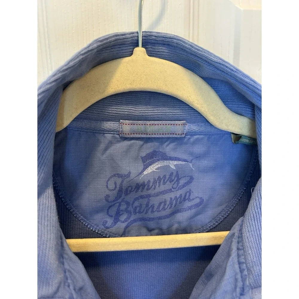Tommy Bahama Men's Blue Quarter Zip Pullover Sweater Relaxed Fit Size M‎